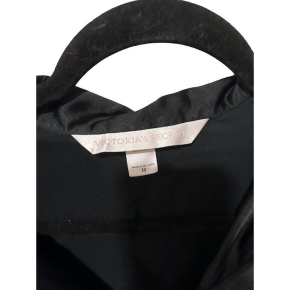 Victoria's Secret Black Two Piece Satin Camisole Tunic Button Front Pajamas M - Picture 9 of 15